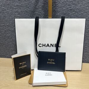 CHANEL Bleu Wallet Cardholder for Men Limited Edition + Sample Perfume & Bag